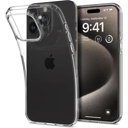 iPhone 15 Pro Max šķidro kristālu vāciņš - caurspīdīgs