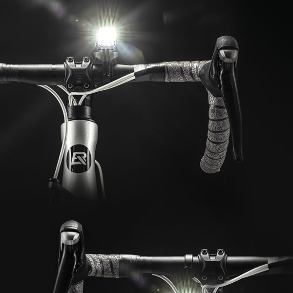 1000 lm priekšējais velosipēda lukturis ar USB-C - USB-A kabeli - melns