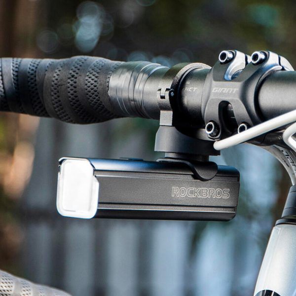 1000 lm priekšējais velosipēda lukturis ar USB-C - USB-A kabeli - melns