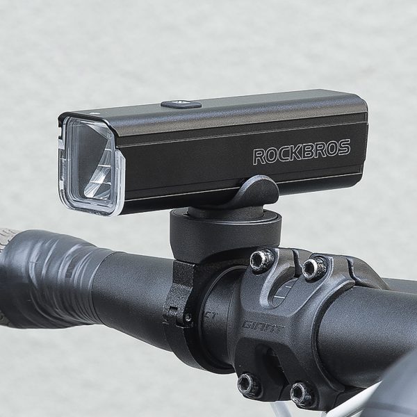 1000 lm priekšējais velosipēda lukturis ar USB-C - USB-A kabeli - melns