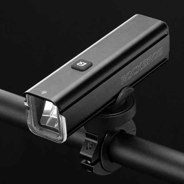 1000 lm priekšējais velosipēda lukturis ar USB-C - USB-A kabeli - melns