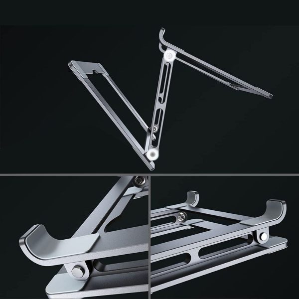 Universāls salokāms statīvs klēpjdatoriem līdz 17 collām - sudrabkrāsas