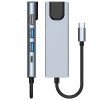 5in1 centrmezgls USB-C uz USB-C USB-A HDMI RJ45 sadalītājs - pelēks
