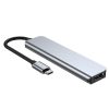 6in1 centrmezgls USB-C uz USB-A USB-C HDMI Micro SD / TF / SD sadalītājs - pelēks