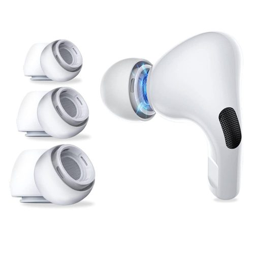 Ausu uzgaļi AirPods Pro 1/2 austiņām S/M/L izmēros, balti - 6 gab.