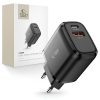 USB-C PD 20W / USB-A QC 3.0 sienas lādētājs - melns