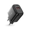 USB-C PD 20W / USB-A QC 3.0 sienas lādētājs - melns