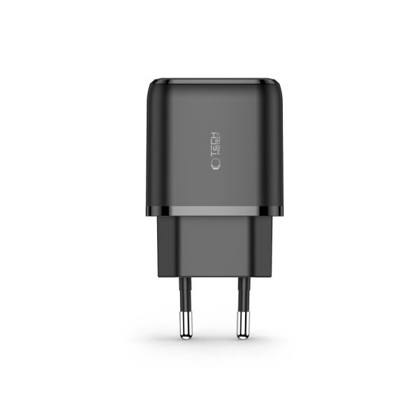 USB-C PD 20W / USB-A QC 3.0 sienas lādētājs - melns