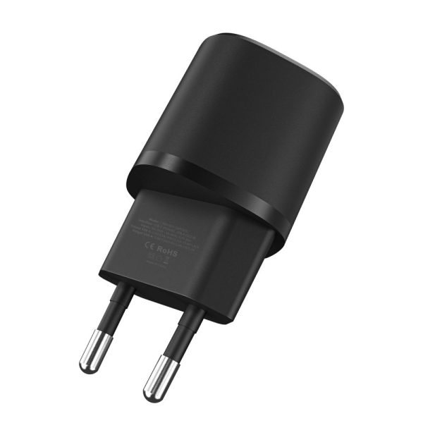 C20W mini USB-C PD 20W / USB-A QC 3.0 sienas lādētājs - balts