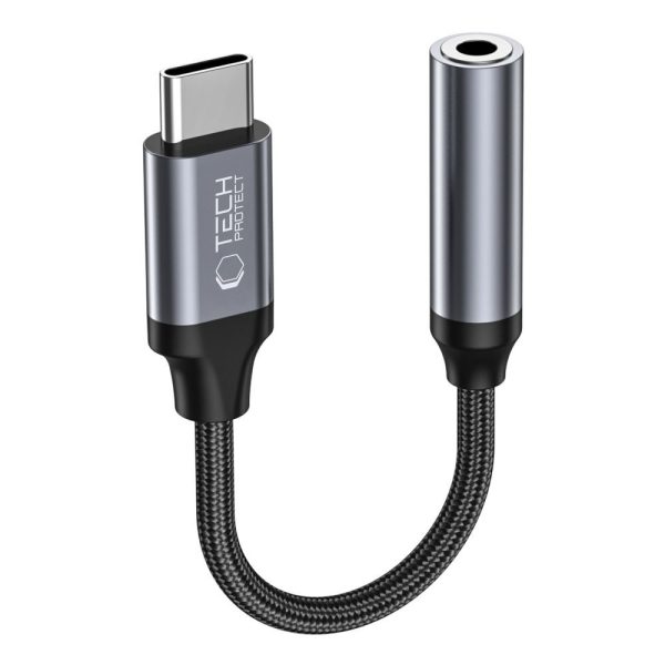 USB-C adapteris - mini ligzda 3,5 mm - melns