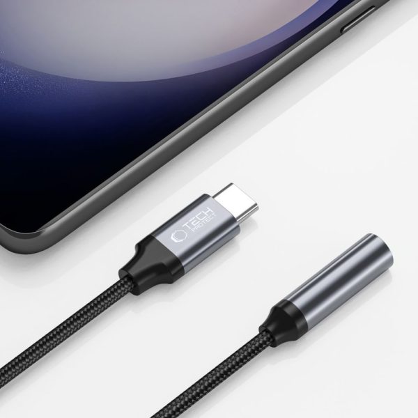 USB-C adapteris - mini ligzda 3,5 mm - melns