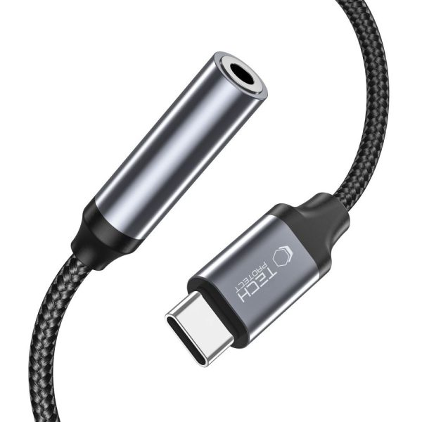 USB-C adapteris - mini ligzda 3,5 mm - melns