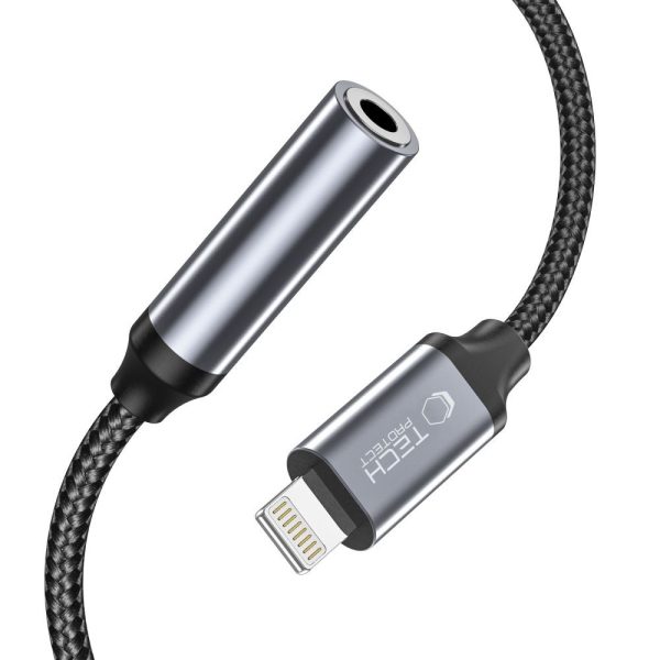 iPhone Lightning uz 3,5 mm mini ligzdas adapteris - melns