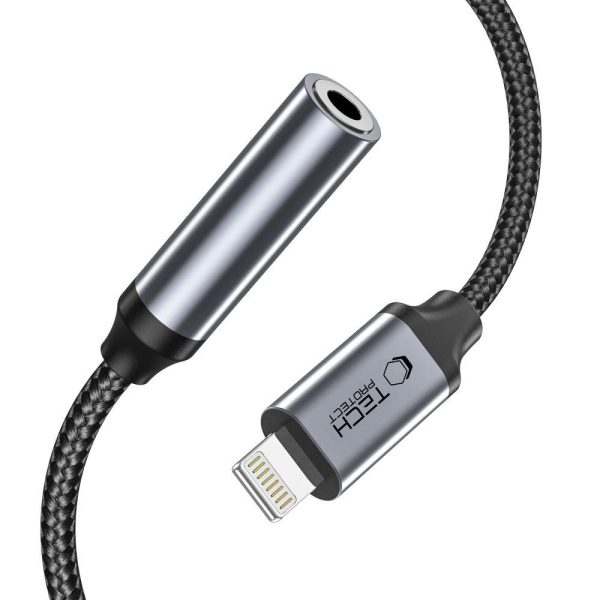 iPhone Lightning uz 3,5 mm mini ligzdas adapteris - melns