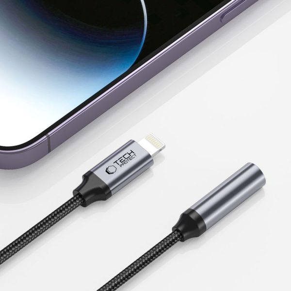 iPhone Lightning uz 3,5 mm mini ligzdas adapteris - melns