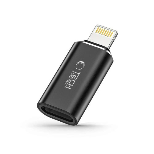iPhone Lightning (vīriešu) uz USB-C (sieviešu) adapteris — melns