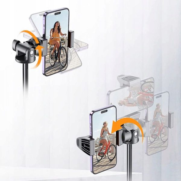 Bluetooth selfiju nūja ar tālvadības pulti, statīva galva, 148 cm - melna