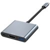 3in1 centrmezgls USB-C uz USB-A sadalītājs USB-C PD 100W HDMI 4K 30Hz - pelēks