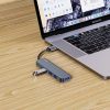5in1 centrmezgls USB-A uz USB-A USB-C sadalītājs - pelēks