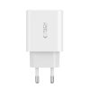 2x USB-C PD / USB-A QC 30W sienas lādētājs - balts