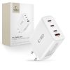 GaN 3x USB-C PD USB-A QC 100W sienas lādētājs - balts