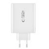 GaN 3x USB-C PD USB-A QC 100W sienas lādētājs - balts