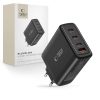 GaN 3x USB-C PD USB-A QC 100W sienas lādētājs - melns