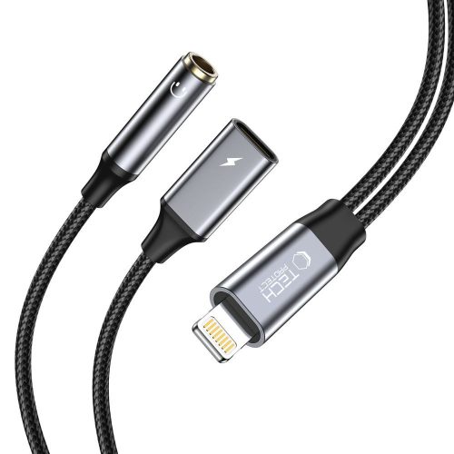 iPhone Lightning uz 3,5 mm mini ligzdu adaptera kabelis - iPhone Lightning - melns