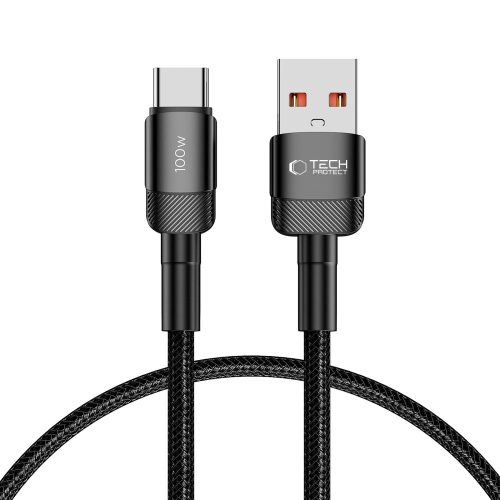 USB-C - USB-A 100W 5A 0,5 m kabelis - melns