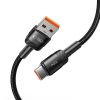 USB-C - USB-A 100W 5A 0,5 m kabelis - melns