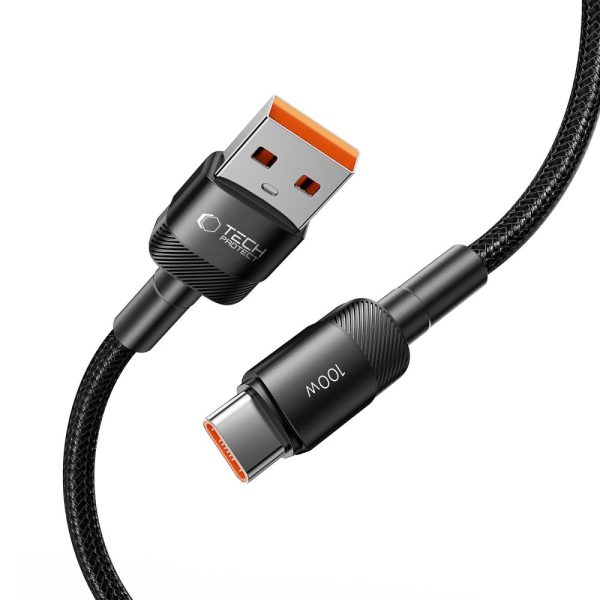 USB-C - USB-A 100W 5A 0,5 m kabelis - melns