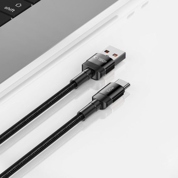 USB-C - USB-A 100W 5A 0,5 m kabelis - melns
