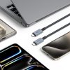 Ātrdarbīgs USB-C 4.0 PD 240W 8K 40Gbps 1m kabelis - pelēks