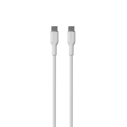 USB-C 60W silikona kabelis 1,5 m - balts