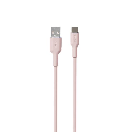 USB-A - USB-C kabelis 1,5 m - rozā
