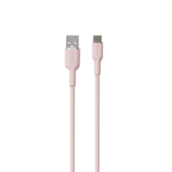 USB-A - USB-C kabelis 1,5 m - rozā