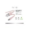 USB-A - USB-C kabelis 1,5 m - rozā