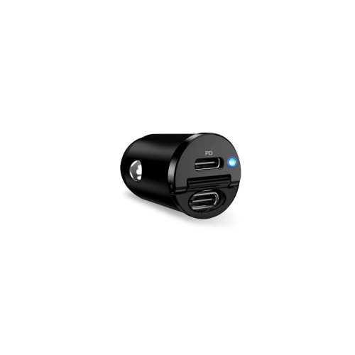 Automašīnas lādētājs 2 x USB-C 30W PD - melns
