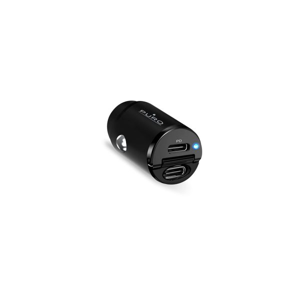 Automašīnas lādētājs 2 x USB-C 30W PD - melns