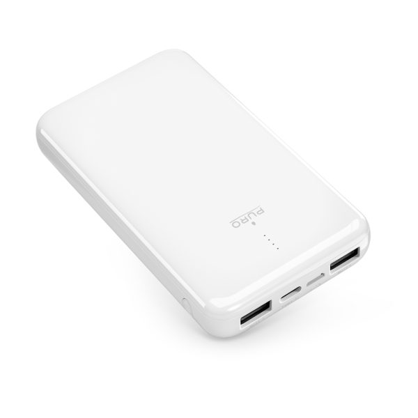 Powerbank 10000mAh USB-A USB-C 12W - balts