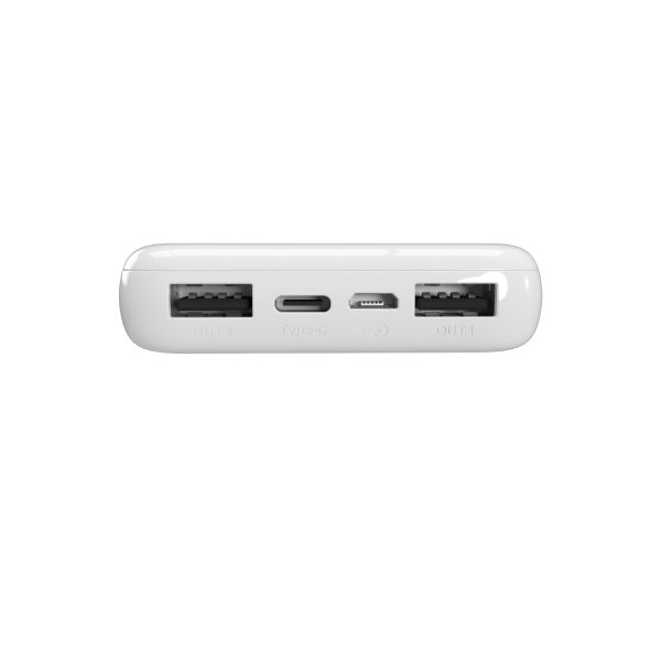 Powerbank 10000mAh USB-A USB-C 12W - balts