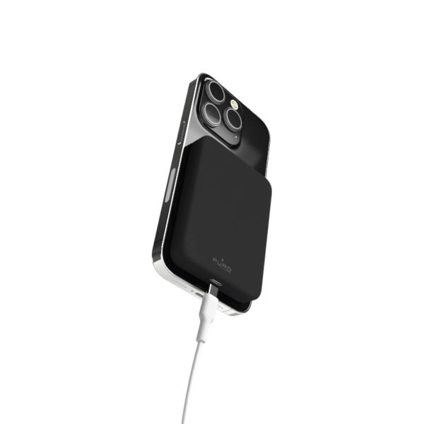 4200mAh USB-C MagSafe Mini Power Mag pārnēsājamais akumulators - melns