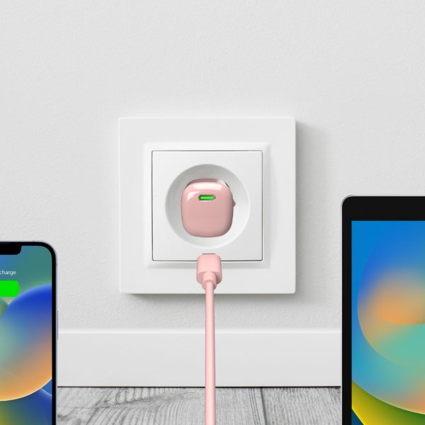 USB-C GaN 20W sienas lādētājs - rozā