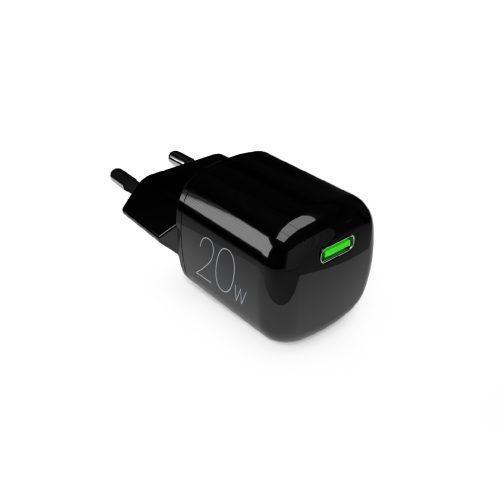 USB-C GaN 20W sienas lādētājs - melns