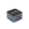 12 vienā centrmezgls ar bezvadu lādētāju USB-A USB-C HDMI RJ45 SD TF mini ligzda - pelēks