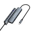6in1 centrmezgls USB-A USB-C DisplayPort HDMI sadalītājs - pelēks