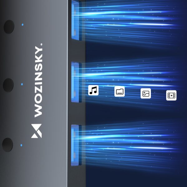 4x USB-A centrmezgla sadalītājs ar alumīnija slēdžiem - pelēks