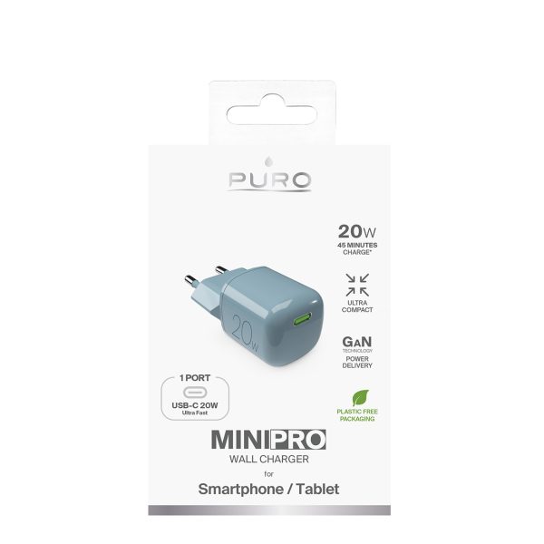 USB-C GaN 20W sienas lādētājs - zaļš