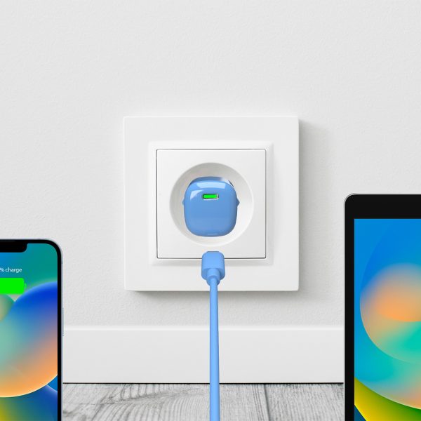 USB-C GaN 20W sienas lādētājs - zils
