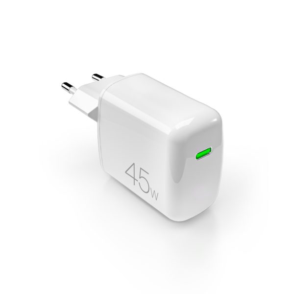 USB-C PD GaN 45W sienas lādētājs - balts
